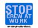 RF-12D - Blue flag,  Stop Crew At Work (Double-sided) Retro-Reflective