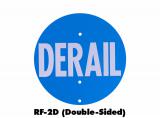 RF-2D - Blue Flag, Derail (Double-Sided) Retro-Reflective